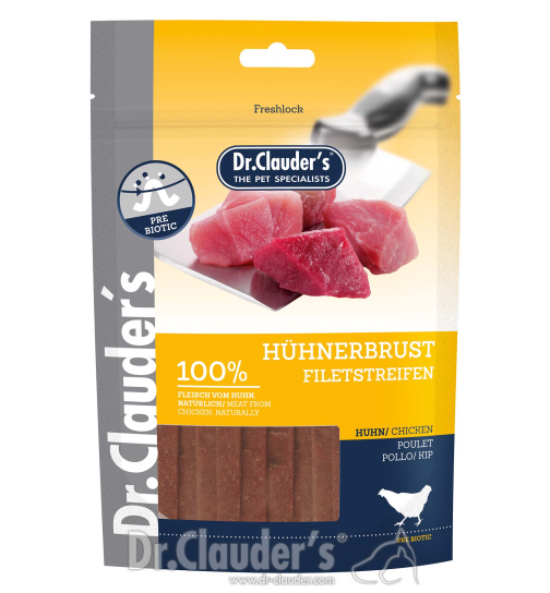 H&uuml;hnerbrustfiletstreifen 80g - Soft dried Strips (100% Fleisch)