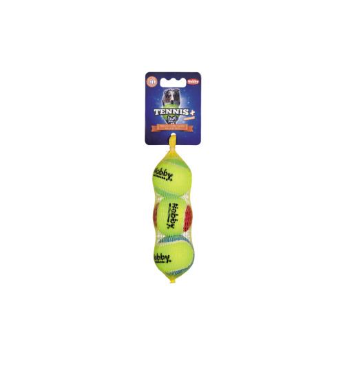 Nobby Tennisball mit Squeaker S 5,0 cm   3er Netz