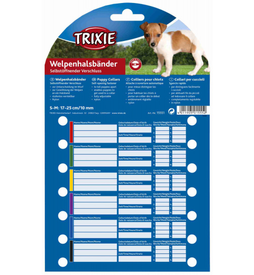 Trixie Junior Set Welpenhalsbaender, M-L: 22-35 cm/10 mm,...