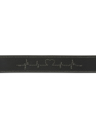 Trixie Rustic Fettleder-Halsband Heartbea,t M: 38–47 cm/40 mm, schwarz