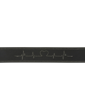 Trixie Rustic Fettleder-Halsband Heartbeat, L: 47–55 cm/40 mm, dunkelbraun