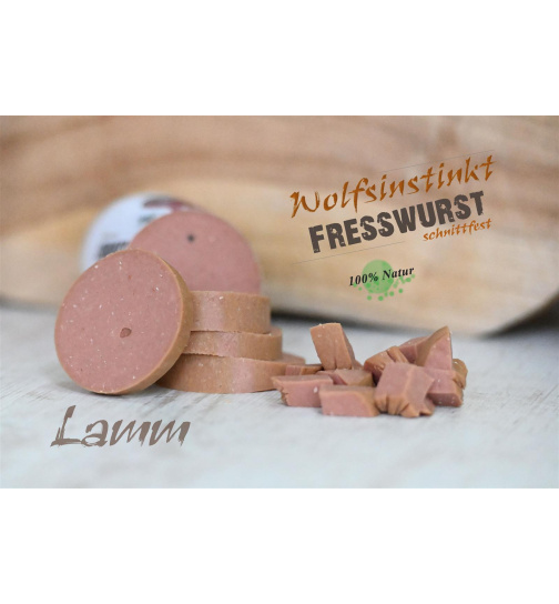 Wolfsinstinkt Mini Fresswurst Lamm 80g (schnittfest)