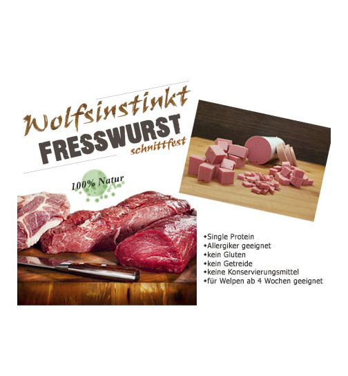 Wolfsinstinkt Mini Fresswurst Lamm 80g (schnittfest)