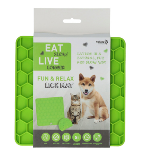 Eat Slow Live Longer Fun & Relax Lick Mat Grün