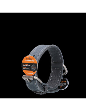 Spotted! Pro Lederhalsband Grau 2,5x50cm