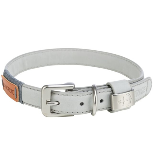 Trixie BE NORDIC Leder-Halsband L-XL hellgrau