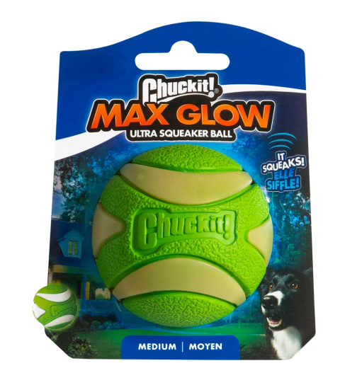 Chuckit! Max Glow Ultra Squeaker Ball M