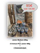 DC Best Choice Junior Medium 20kg (Profi) + 12 Dosen DC Junior 400g + 2 Näpfe