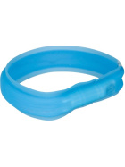 Trixie Flash Leuchtband USB, Silikon, M-L: 50cm/30mm blau