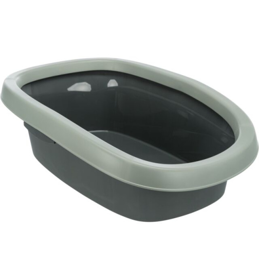 Trixie Katzentoilette Carlo, mit Rand, recycelt, 38 × 17 × 58 cm, anthrazit/grau-grün