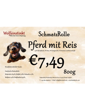 Wolfsinstinkt SchmatzRolle Pferd mit Reis 800g