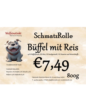 Wolfsinstinkt SchmatzRolle Büffel mit Reis 800g