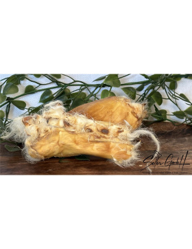 Wolfsinstinkt Kaninchenhaut mit Fell, gerollt, 15cm - 200g