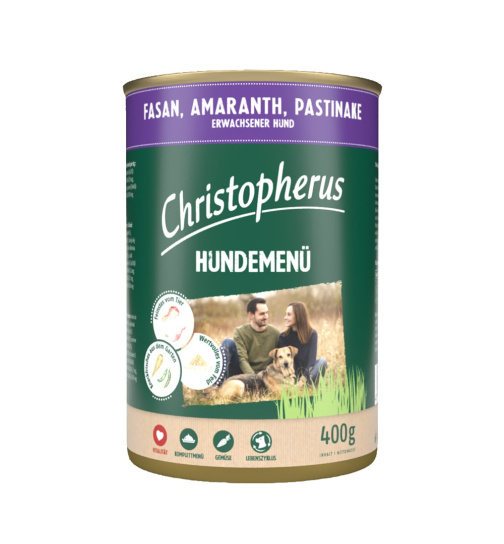 Christopherus Dose Menue Adult mit Fasan, Amaranth, Pastinake